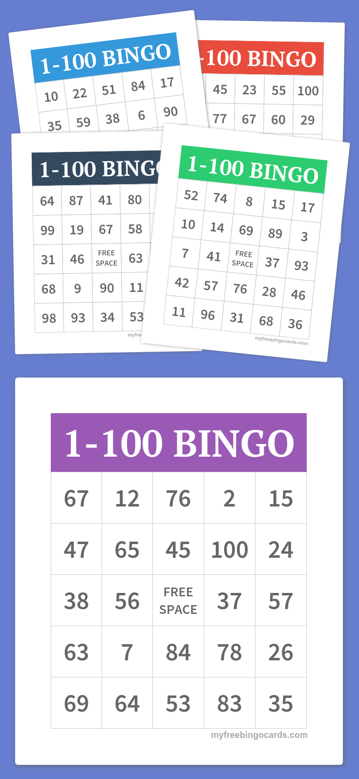 1-100 Bingo | Free Printable Bingo Cards, Bingo Cards, Bingo Cards pertaining to Free Printable Bingo Cards 1-100