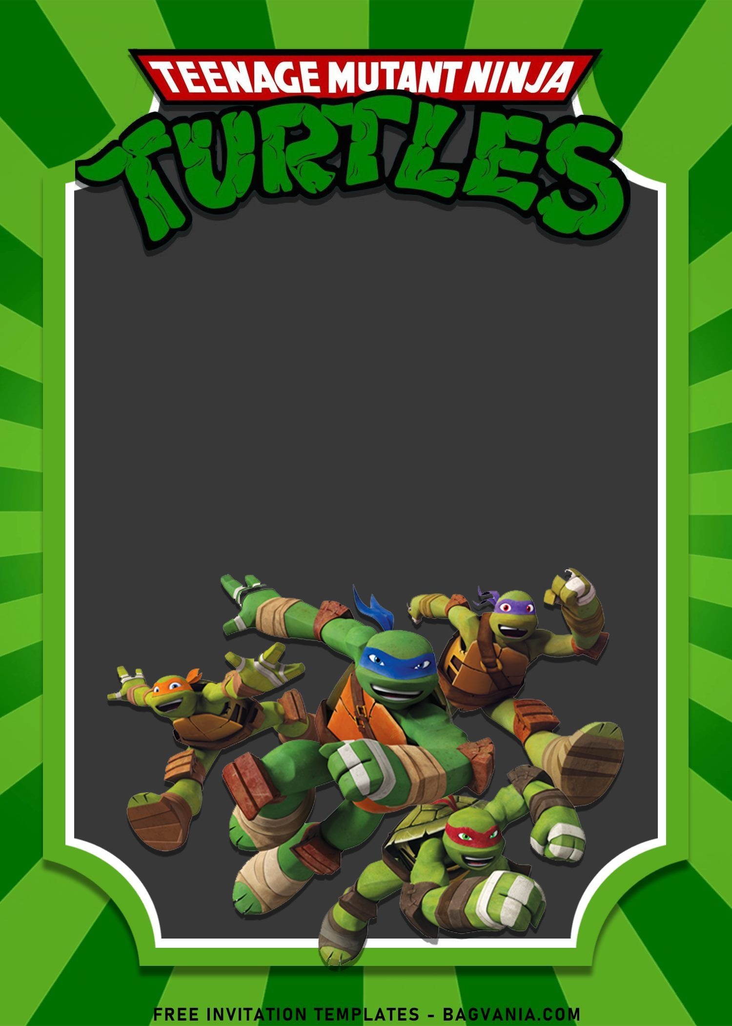 10+ Awesome Teenage Mutant Ninja Turtles Birthday Invitation inside Free Printable Tmnt Birthday Party Invitations