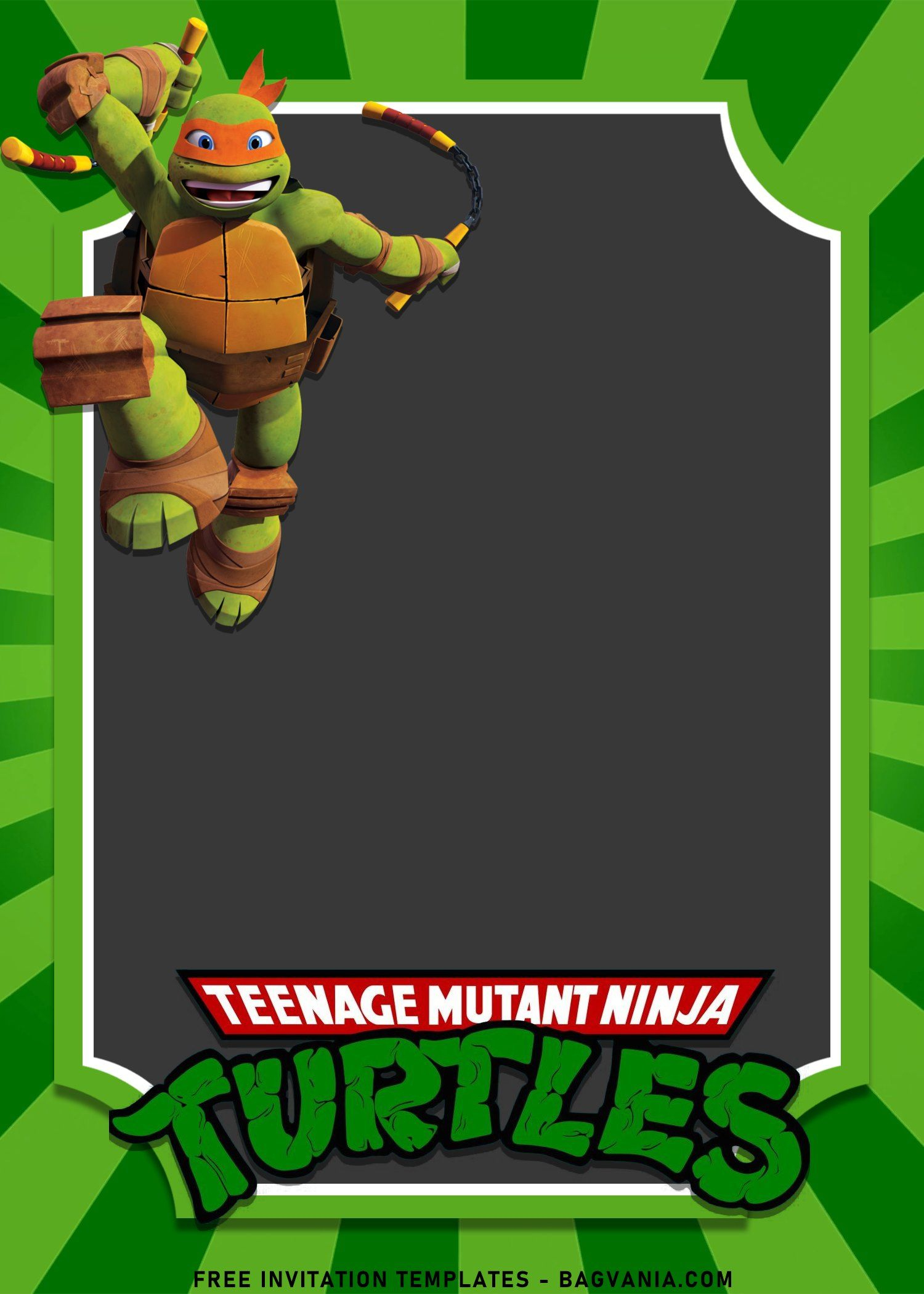 10+ Awesome Teenage Mutant Ninja Turtles Birthday Invitation throughout Free Printable Tmnt Birthday Invitation Template