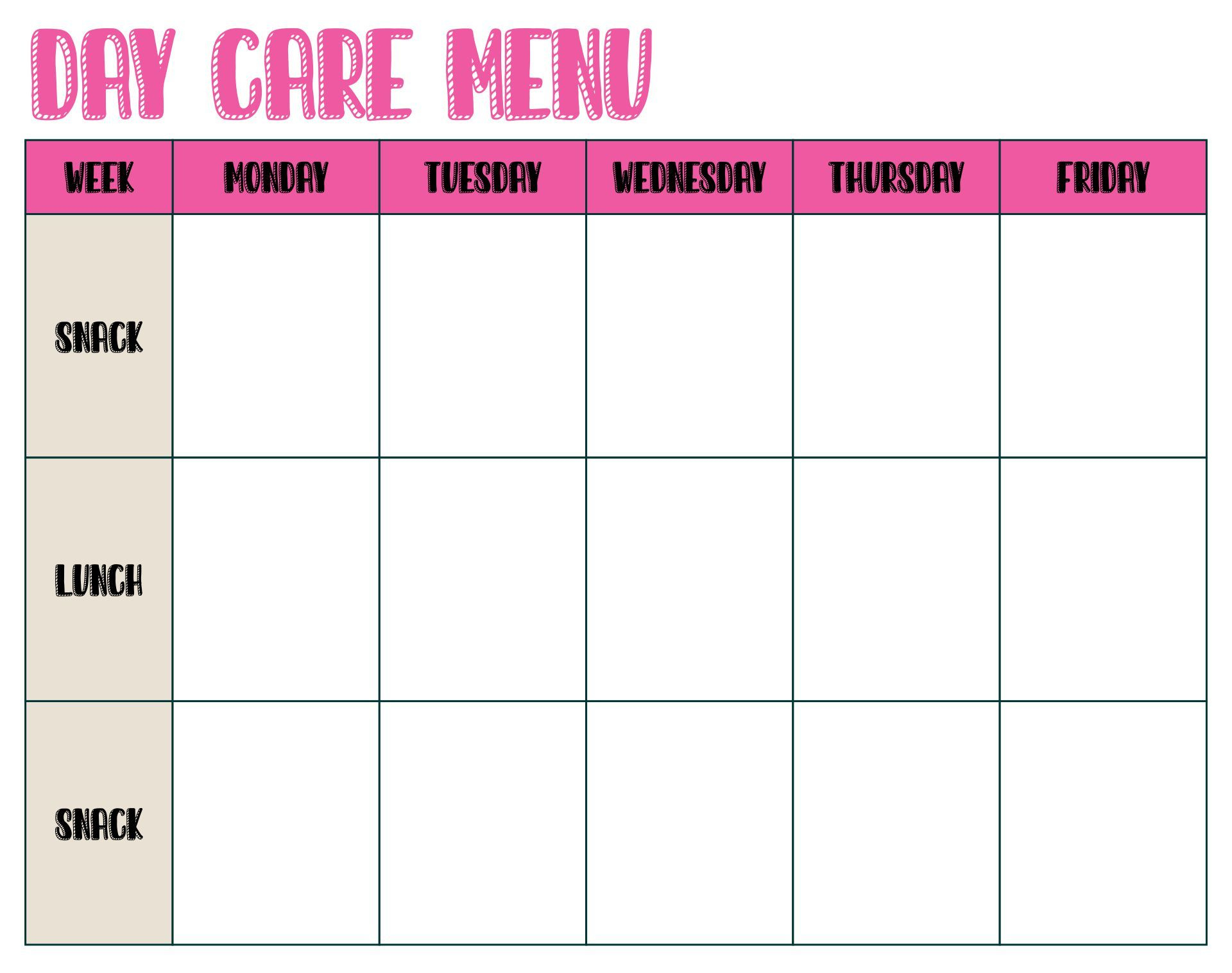 10 Best Free Printable Blank Menu For Day Care Pdf For Free At in Free Printable Daycare Menus