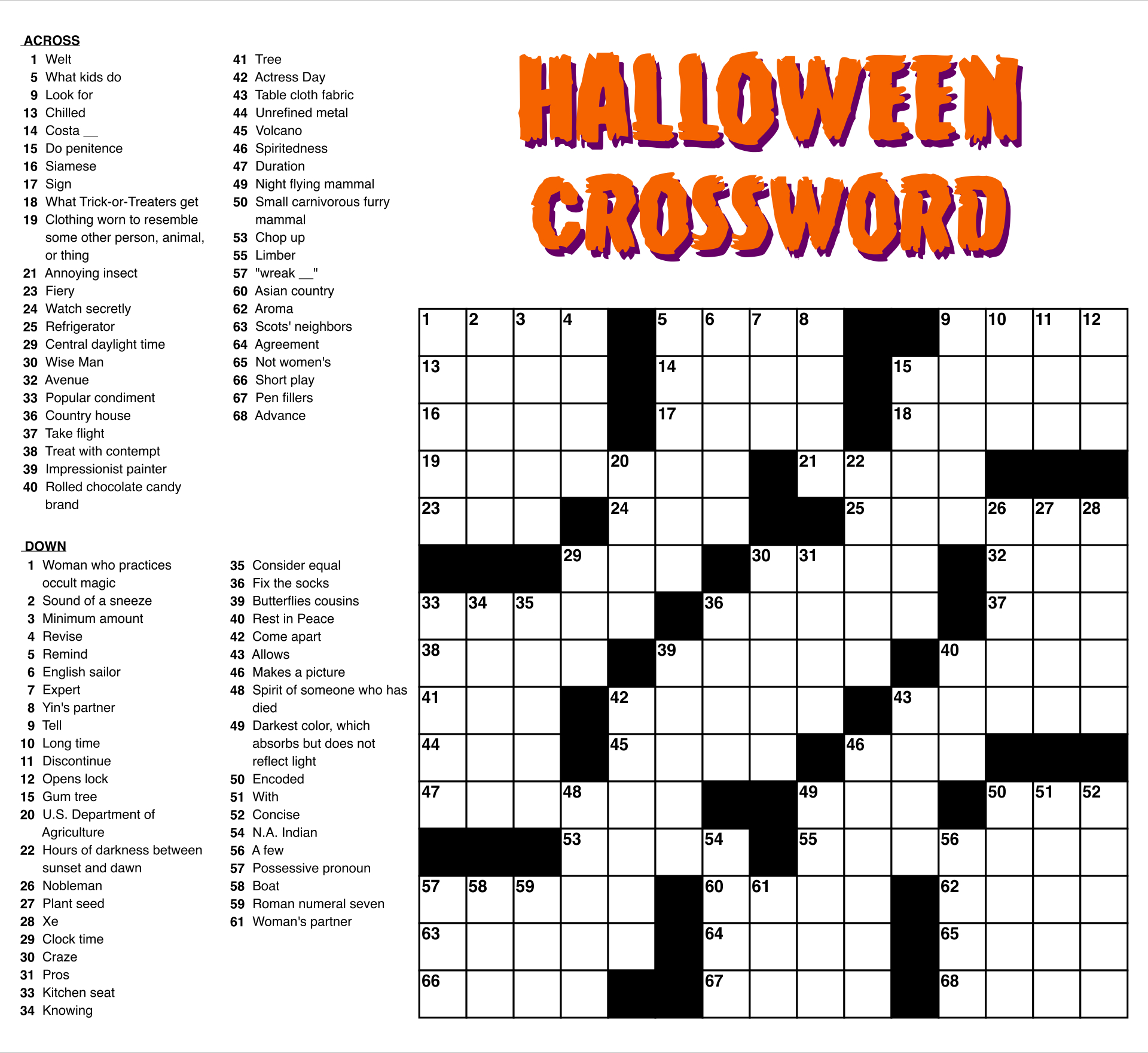 10 Best Large Print Easy Crossword Puzzles Printable Pdf For Free within Free Printable Large Print Crossword Puzzles