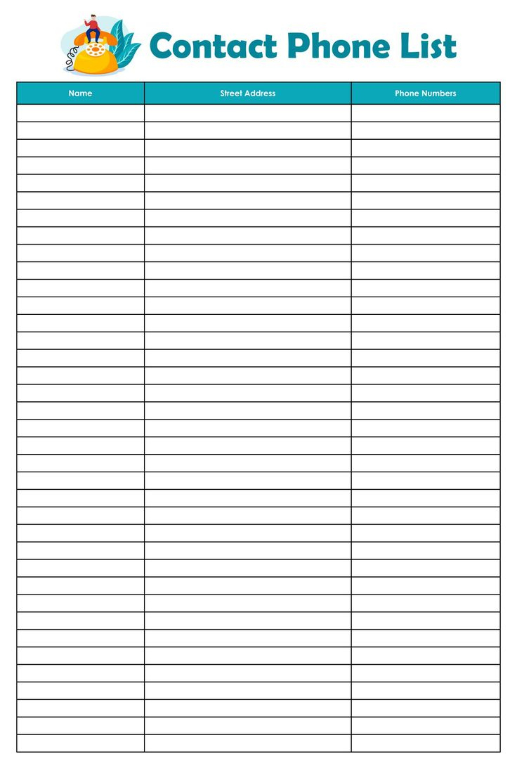 10 Best Phone Contact List Template Printable Pdf For Free At throughout Free Printable Numbered List