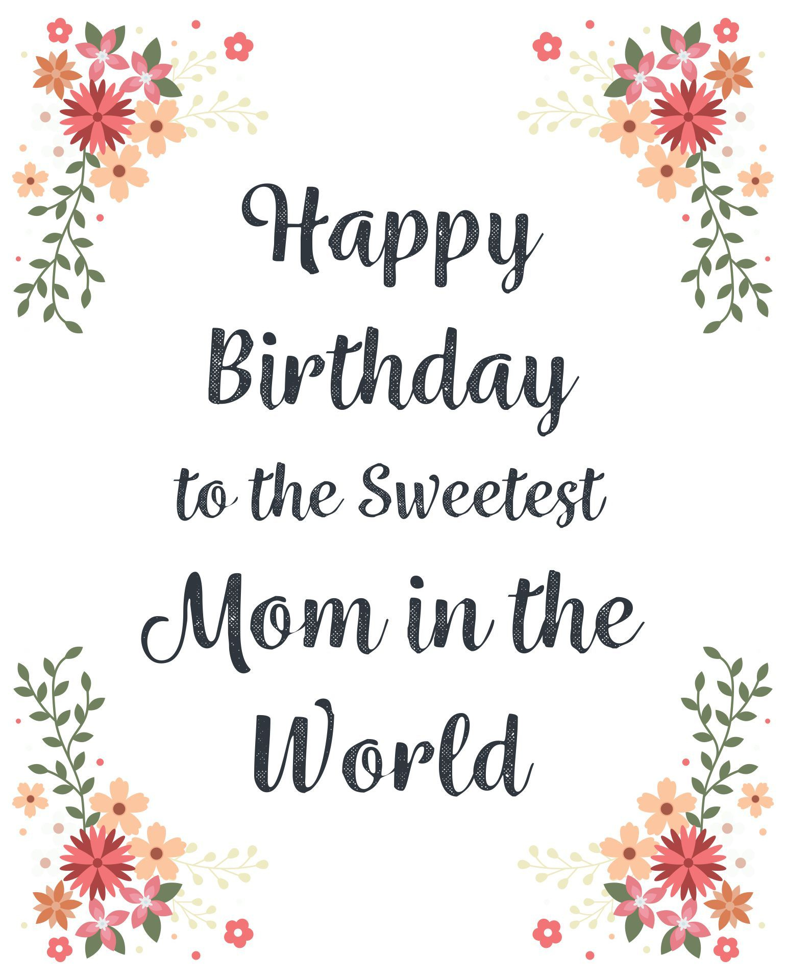 10 Best Printable Birthday Cards For Mom Pdf For Free At for Free Printable Birthday Cards for Mom From Son