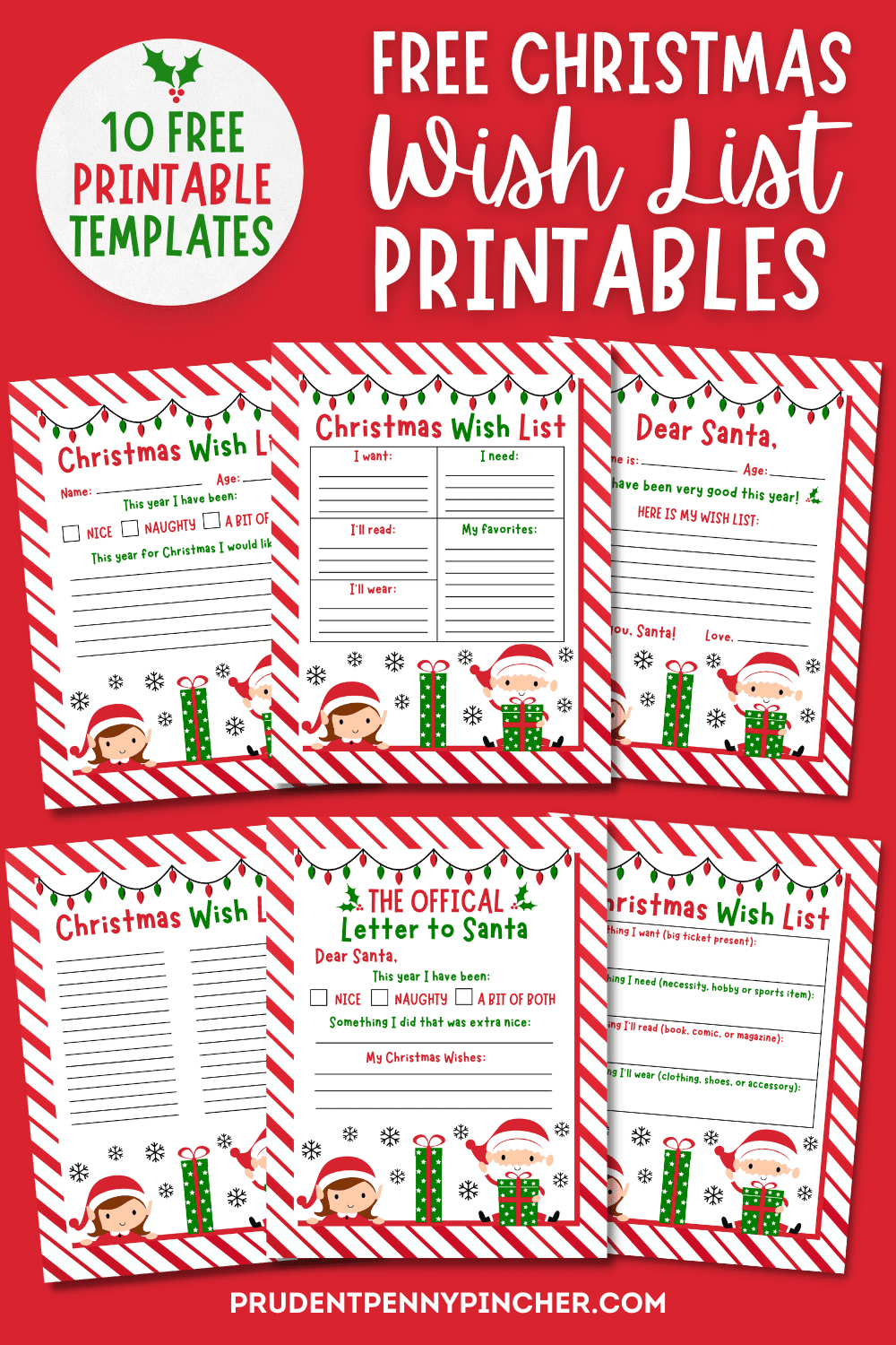 10 Free Christmas Wish List Printables For Kids - Prudent Penny for Free Printable Christmas Wish List