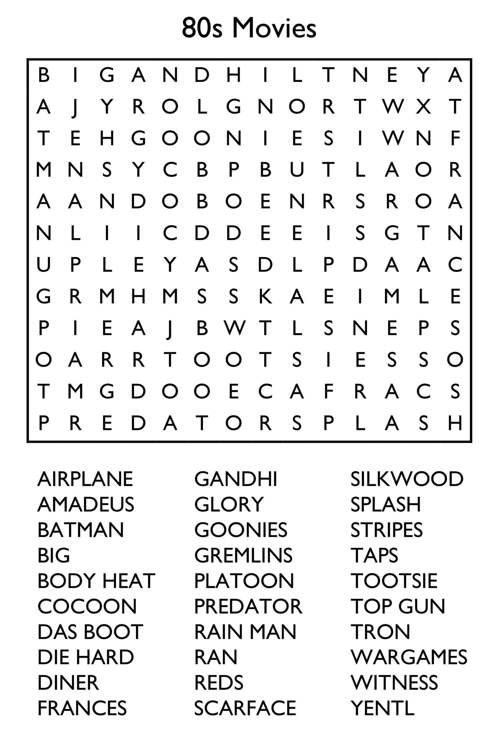 10 Free Printable Word Search Puzzles pertaining to Free Printable Word Searches For Adults Large Print