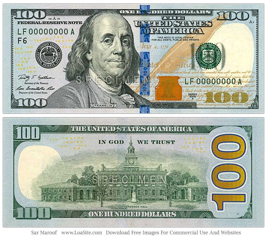 $100 Bill Printable for Free Printable 100 Dollar Bill