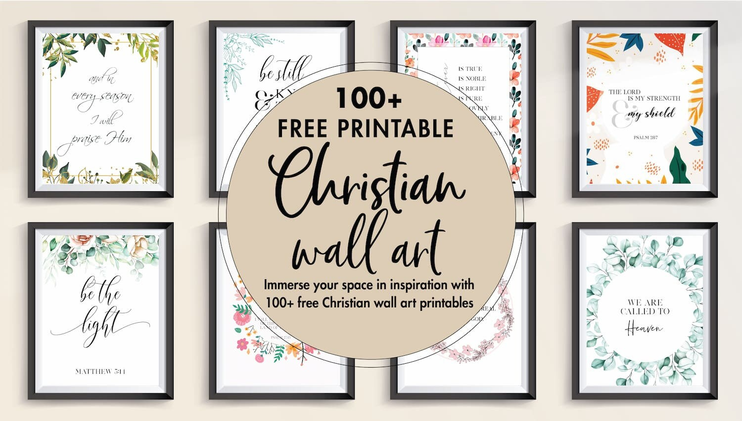 100 Free Christian Wall Art Printables Instant Download Zip File in Free Printable Christian Art