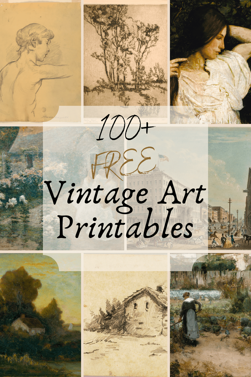 100 Free Stunning Vintage Art Prints To Download - Cassie Jean throughout Free Printable Vintage Art