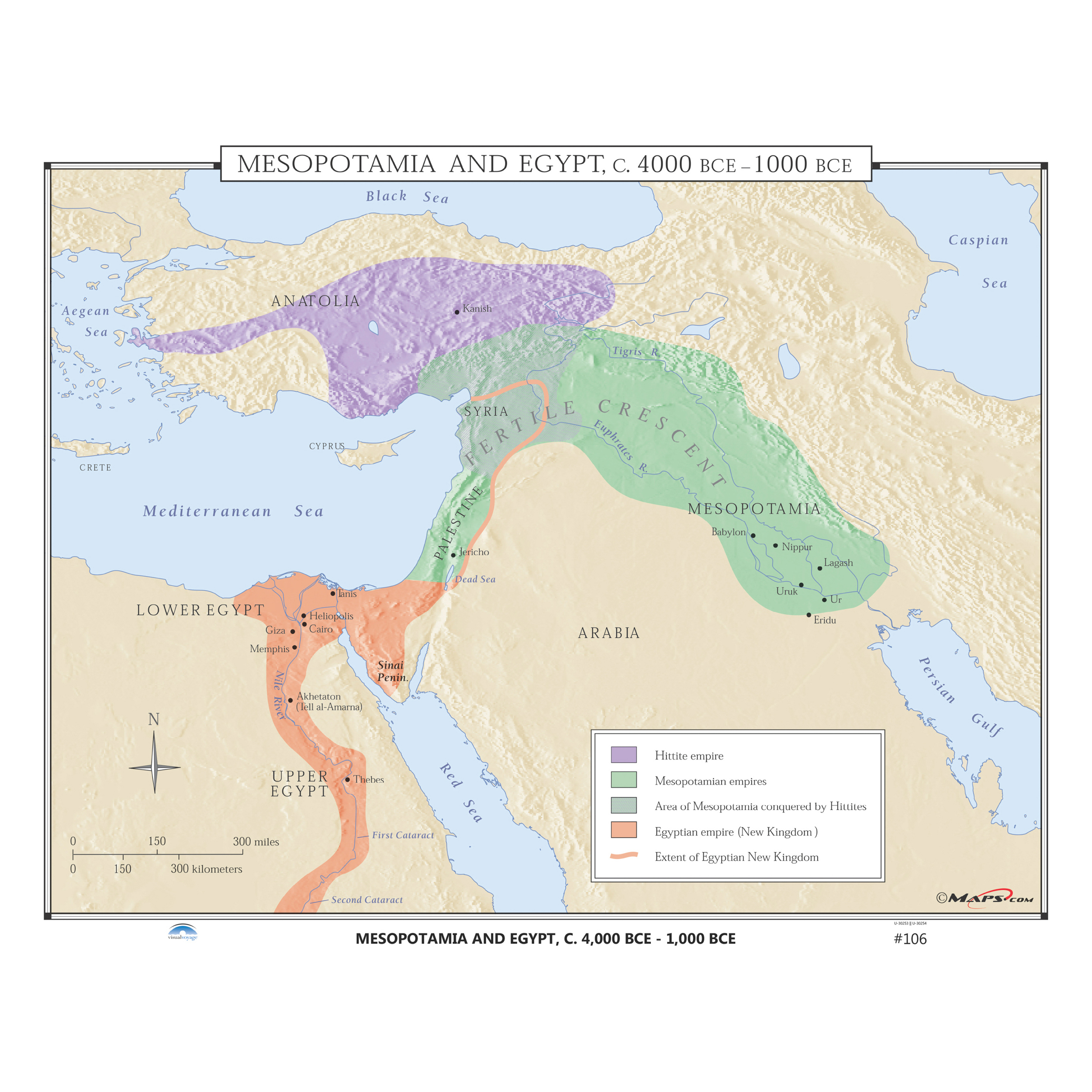 106 Mesopotamia &amp;amp; Egypt, 4000- 1000 Bce - The Map Shop in Free Printable Map Of Mesopotamia