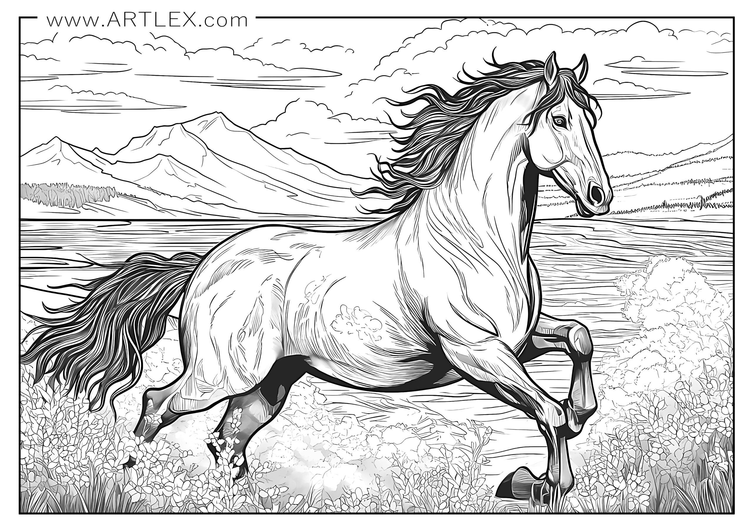 12 Best Horses Coloring Pages (Free + Printable) – Artlex with regard to Free Printable Realistic Horse Coloring Pages