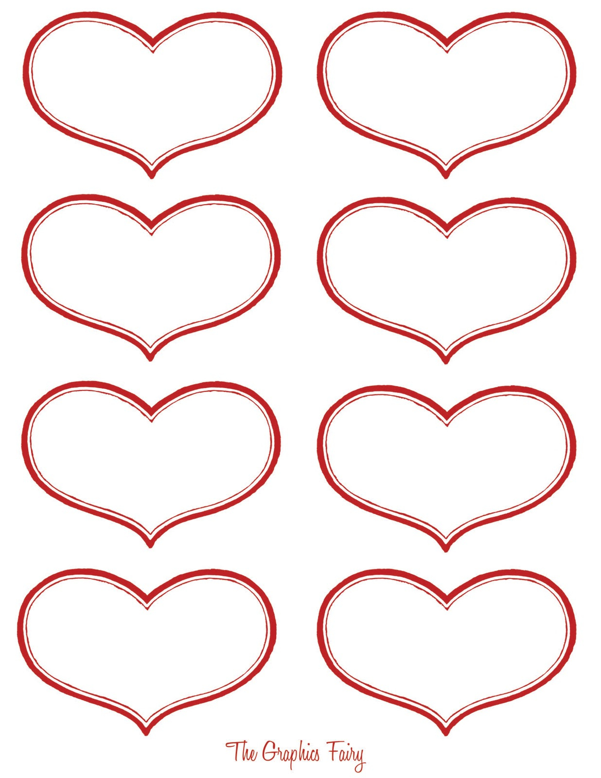 12 Printable Valentine Heart Images! - The Graphics Fairy inside Free Printable Heart Labels