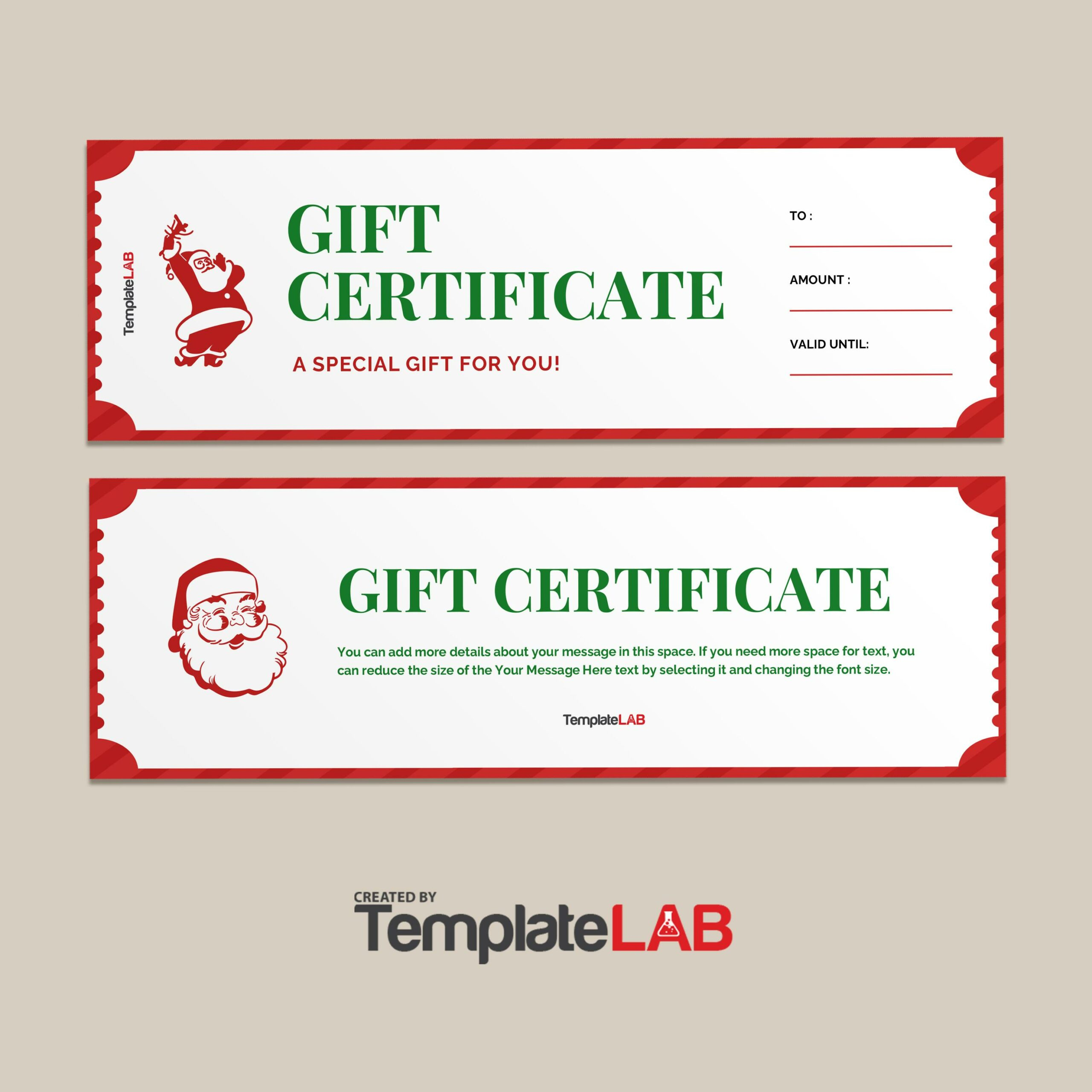 13 Free Christmas Gift Certificate Templates [Word, Pdf] ᐅ in Free Printable Christmas Gift Voucher Templates