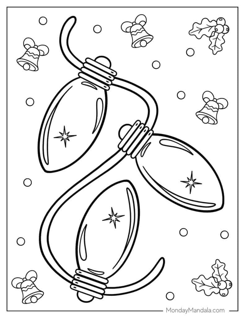 14 Christmas Lights Coloring Pages (Free Pdf Printables) for Free Printable Christmas Lights Coloring Pages