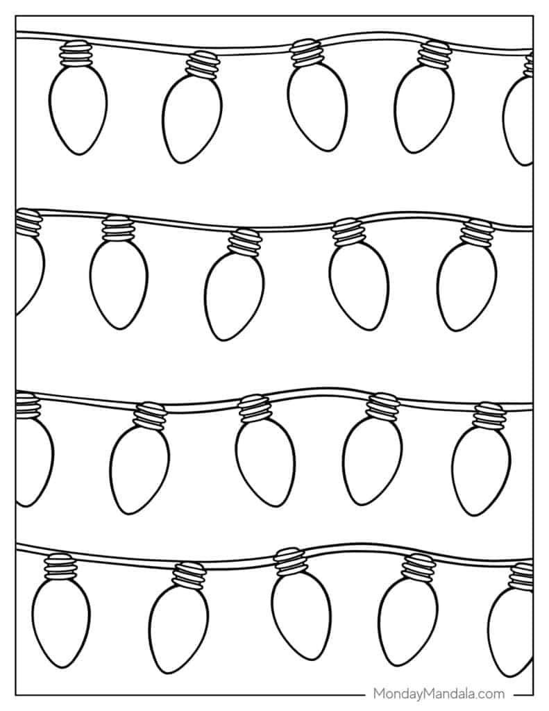 14 Christmas Lights Coloring Pages (Free Pdf Printables) with regard to Free Printable Christmas Lights Coloring Pages