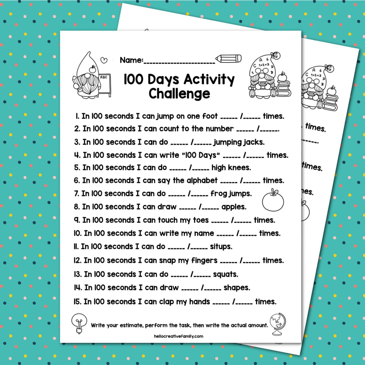 14 Free 100 Day Of School Printables + Tons Of Activities And Ideas inside 100 Days Of School Free Printables