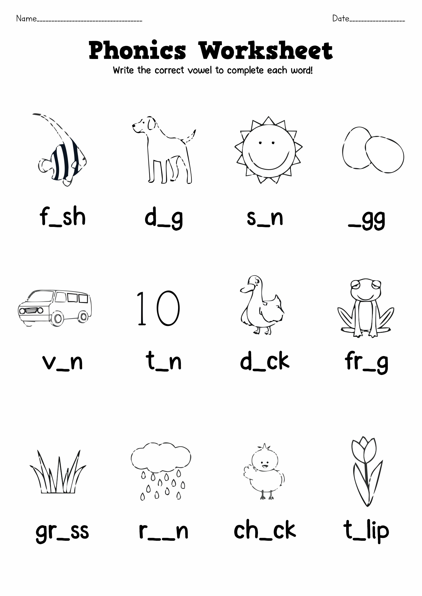 14 Free Printable Phonics Worksheets First Grade - Free Pdf At for Free Printable Phonics Worksheets