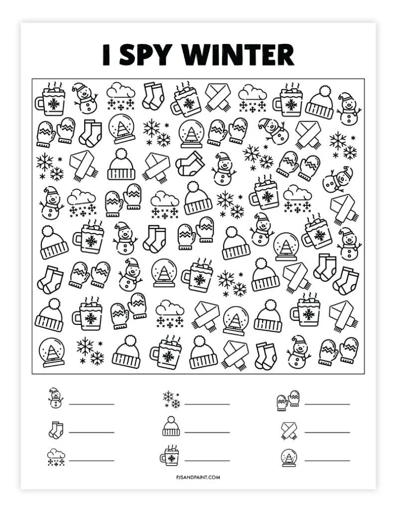 14 Free Printable Winter Games And Activities - Pjs And Paint for Free Printable Games