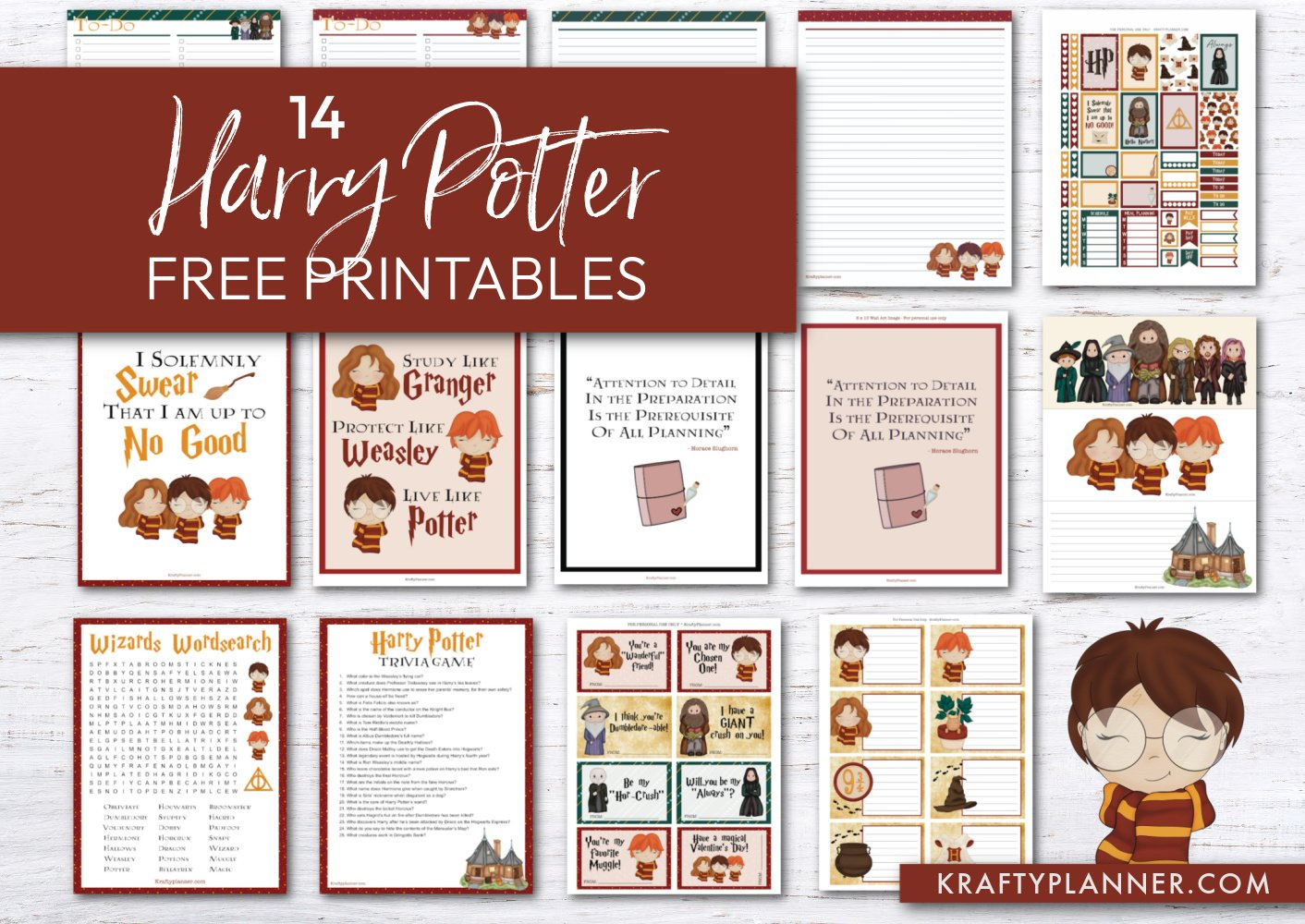 14 Harry Potter Free Printables — Krafty Planner in Free Harry Potter Printables