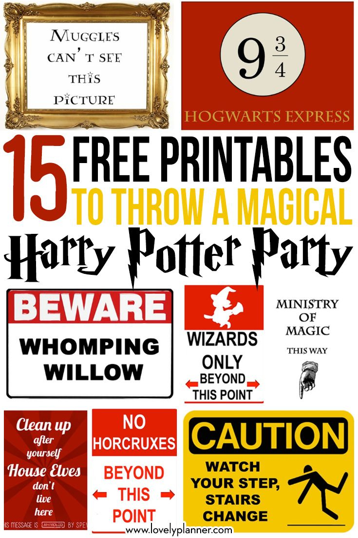 15 Free Harry Potter Party Printables - Part 1 | Harry Potter for Harry Potter Printables Free