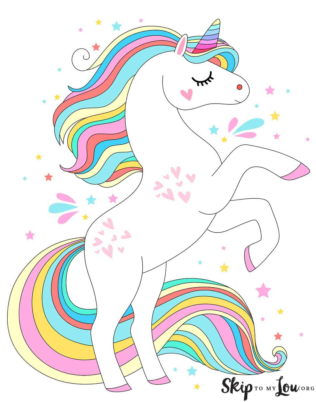 15 Magical Unicorn Coloring Pages {Print For Free} | Skip To My Lou with Unicorn Printable Free