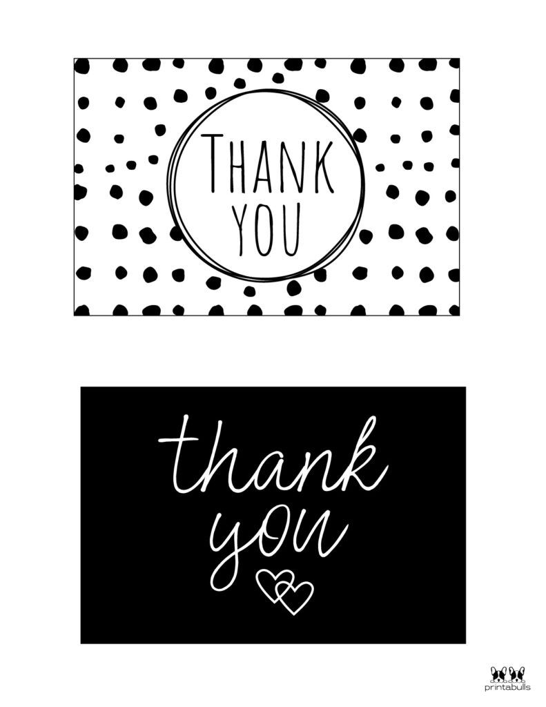 150+ Printable Thank You Cards - Free | Printabulls | Printable intended for Free Printable Thank You Cards Black And White