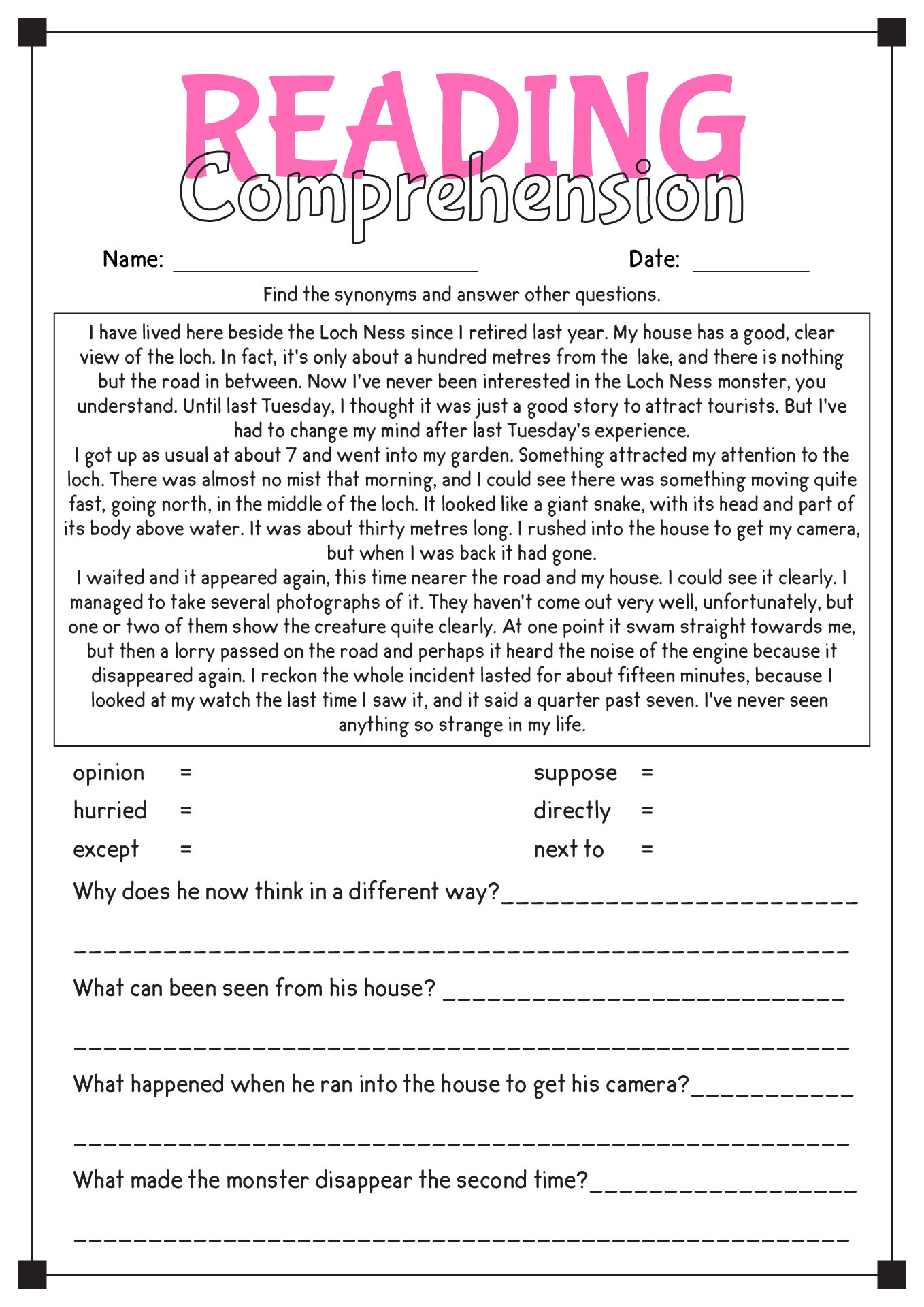 16 Comprehension Reading English Worksheets - Free Pdf At regarding Free Printable Reading Comprehension Worksheets for Adults