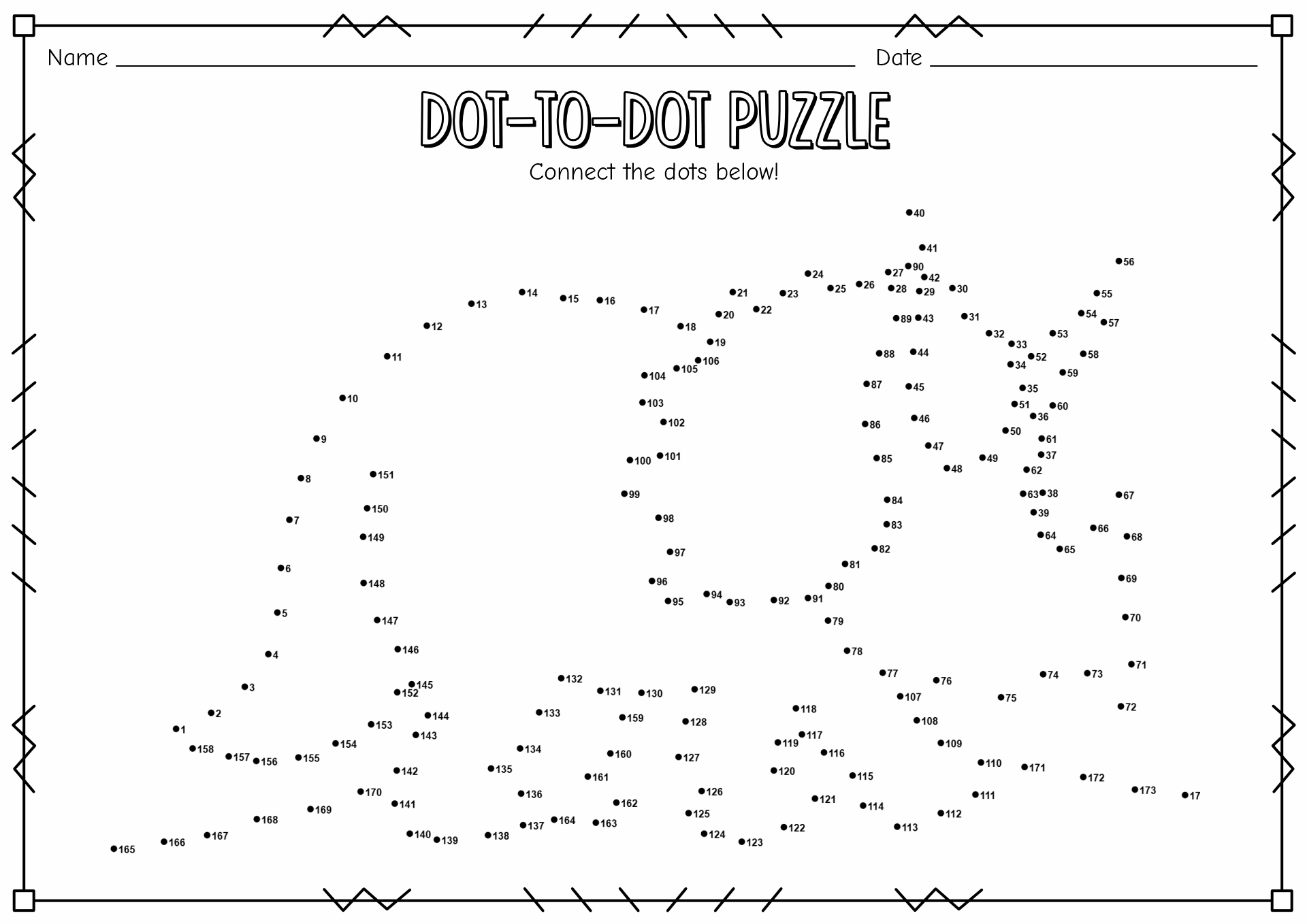 16 Hard Dot To Dot Worksheets - Free Pdf At Worksheeto in Free Printable Difficult Dot to Dot Puzzles