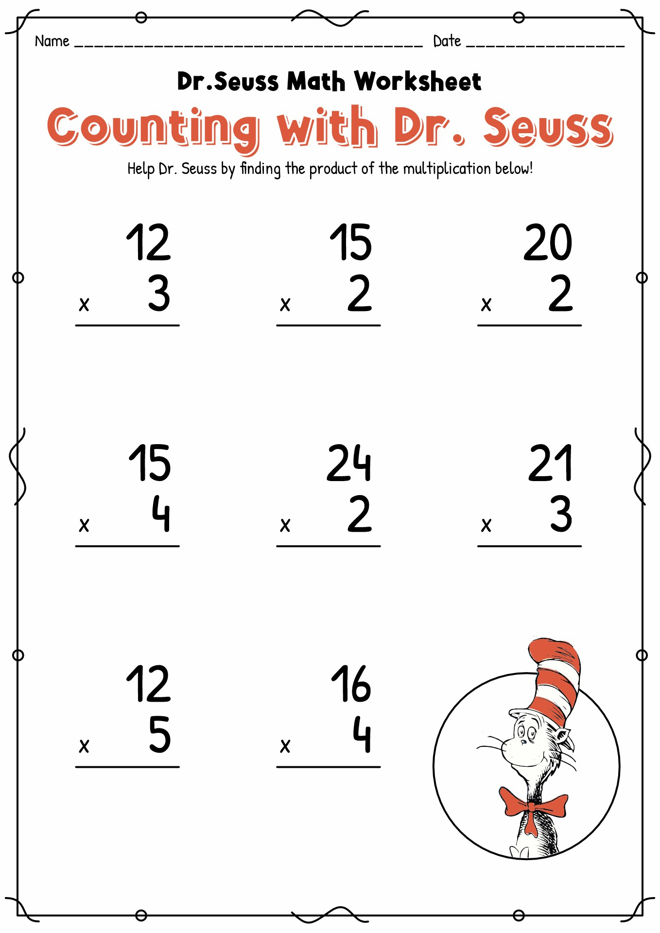 18 Dr. Seuss Worksheets For Preschool - Free Pdf At Worksheeto with regard to Free Printable Dr Seuss Math Worksheets