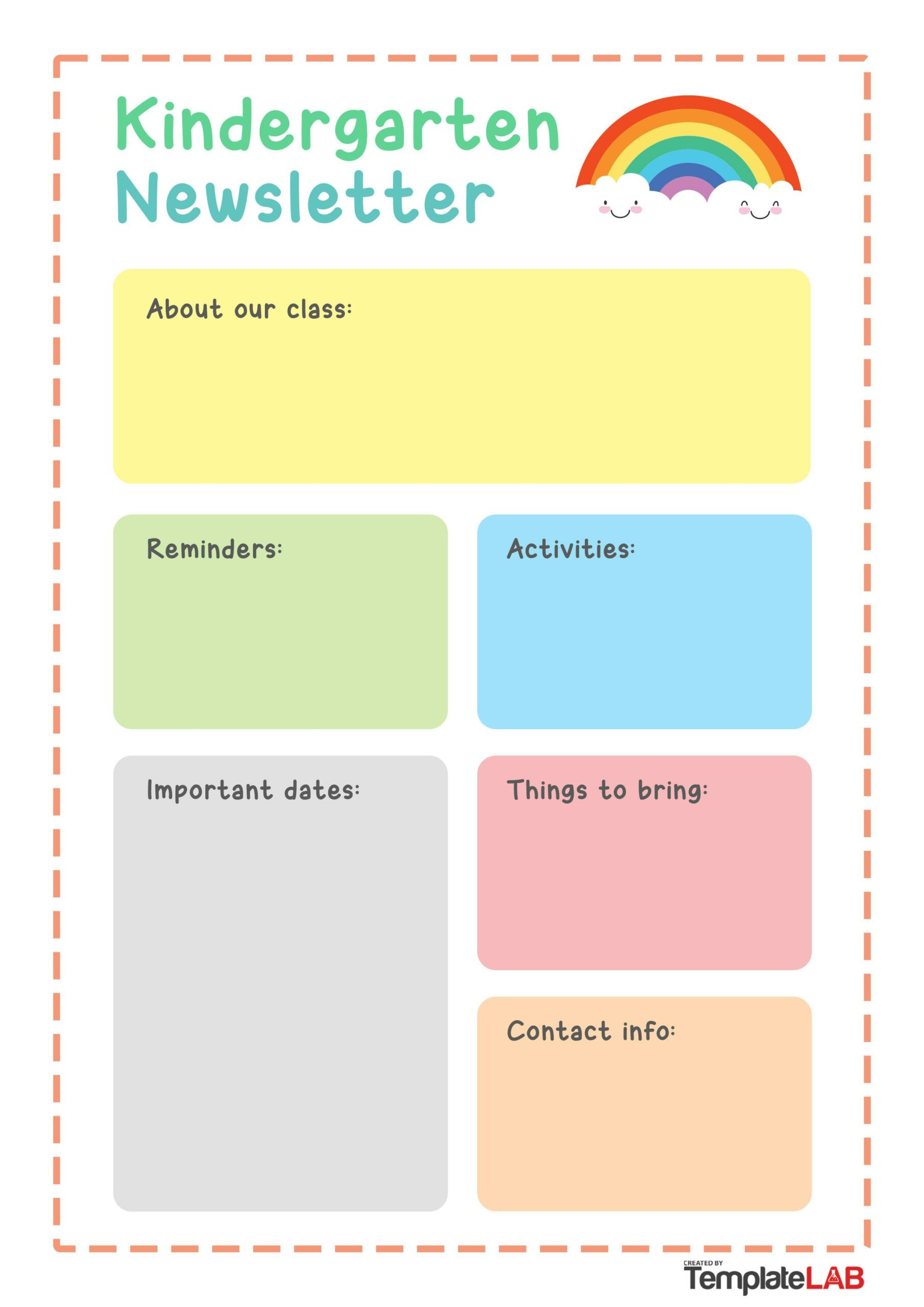 19 Creative Preschool Newsletter Templates (Free) throughout Free Printable Kindergarten Newsletter Templates