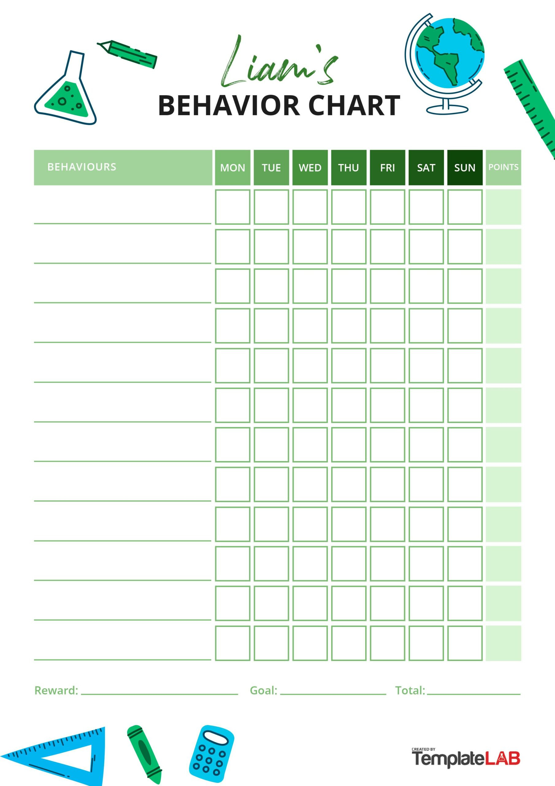 19 Printable Behavior Chart Templates [For Kids] ᐅ Templatelab in Free Printable Charts for Teachers