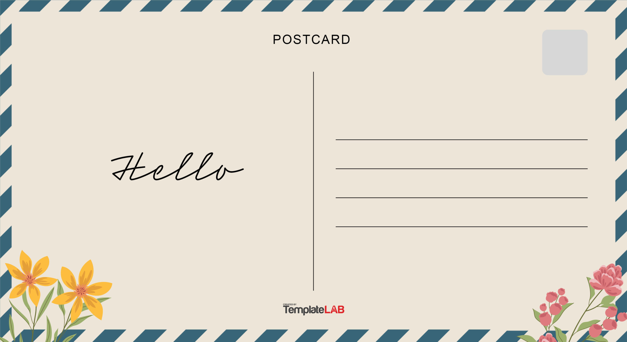 19 Printable Postcard Templates &amp;amp; Designs [Word, Pdf, Psd] for Free Printable Postcard Invitations Template