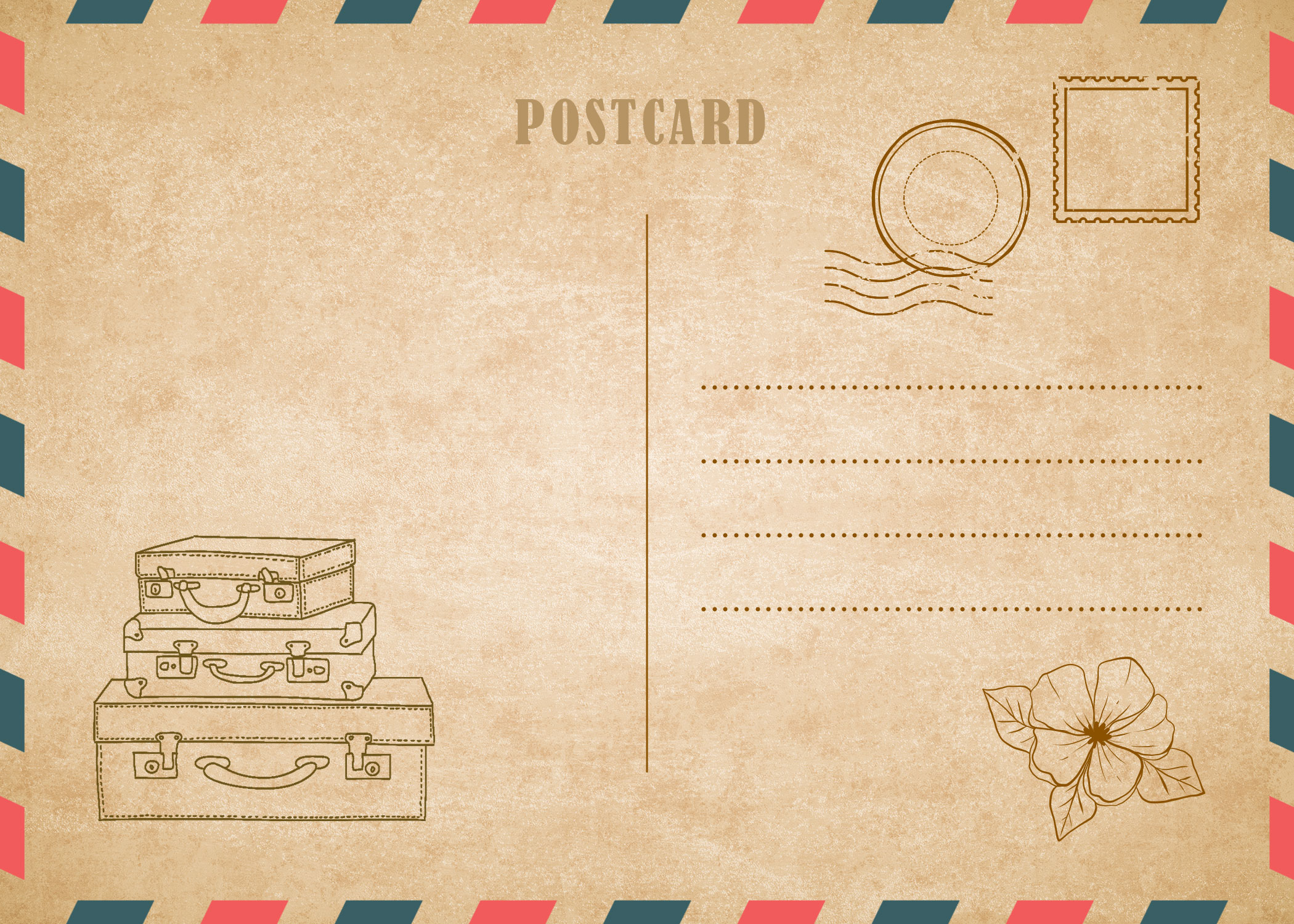 19 Printable Postcard Templates &amp;amp; Designs [Word, Pdf, Psd] in Free Printable Postcard Template