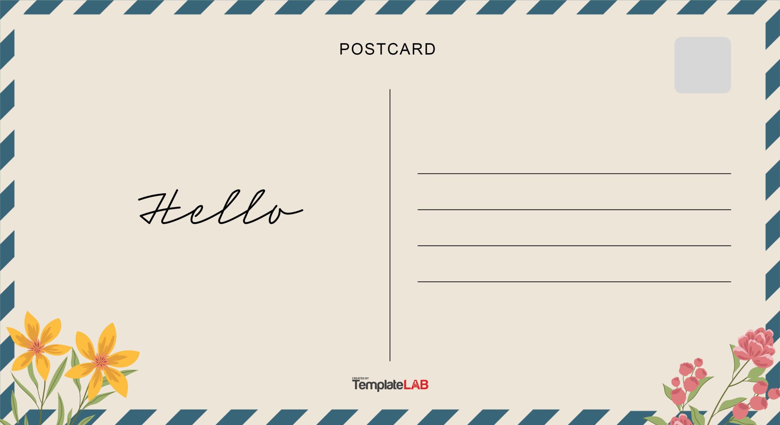 19 Printable Postcard Templates &amp;amp; Designs [Word, Pdf, Psd with regard to Free Printable Postcard Template