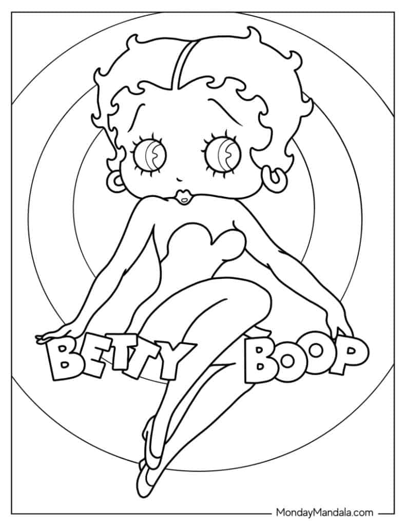 20 Betty Boop Coloring Pages (Free Pdf Printables) inside Free Printable Betty Boop