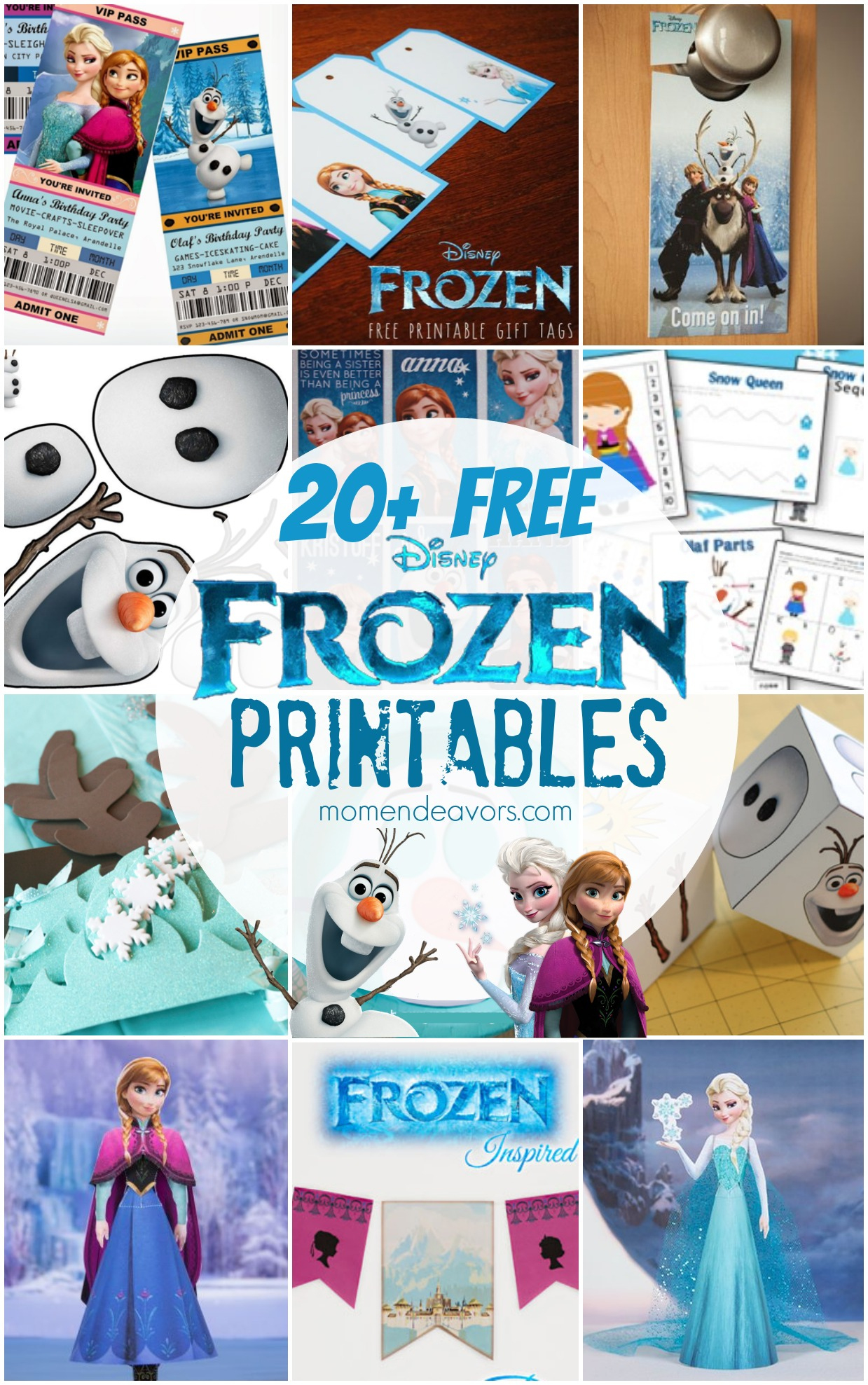 20+ Free Disney Frozen Printables {Activity Sheets &amp;amp; Party Decor for Free Frozen Printables