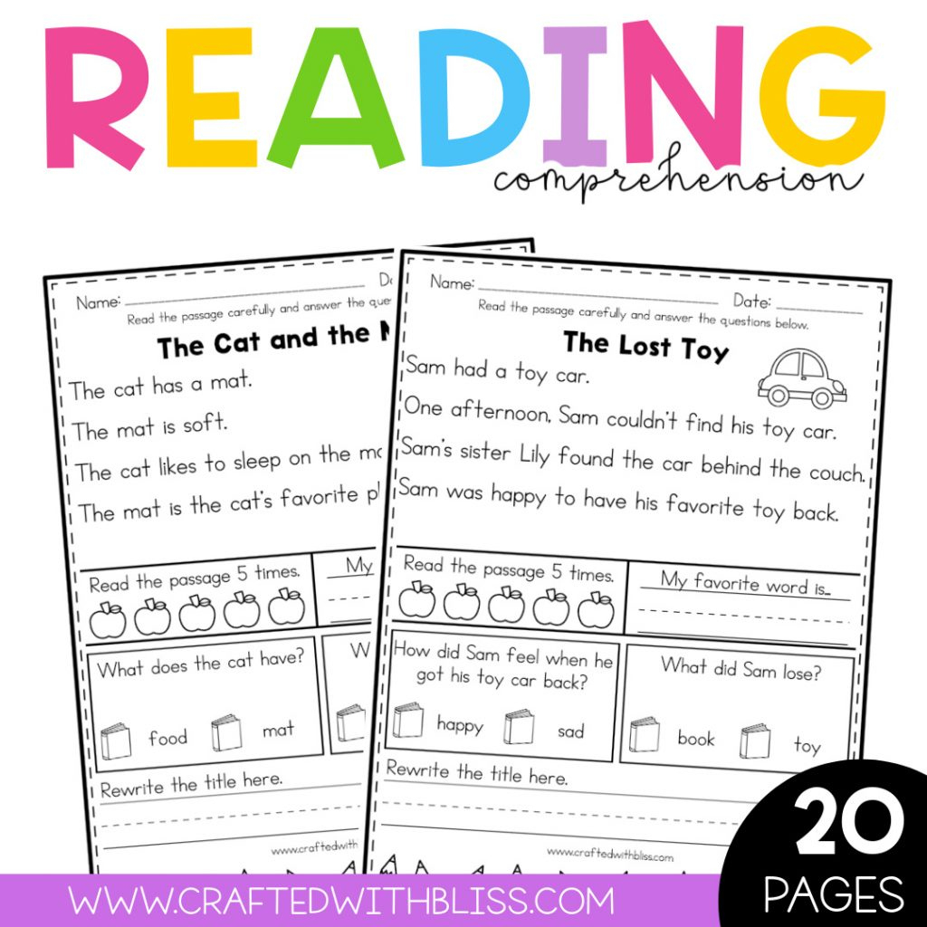 20 Free Kindergarten Reading Comprehension Printable - Free with Free Printable Kindergarten Reading Books