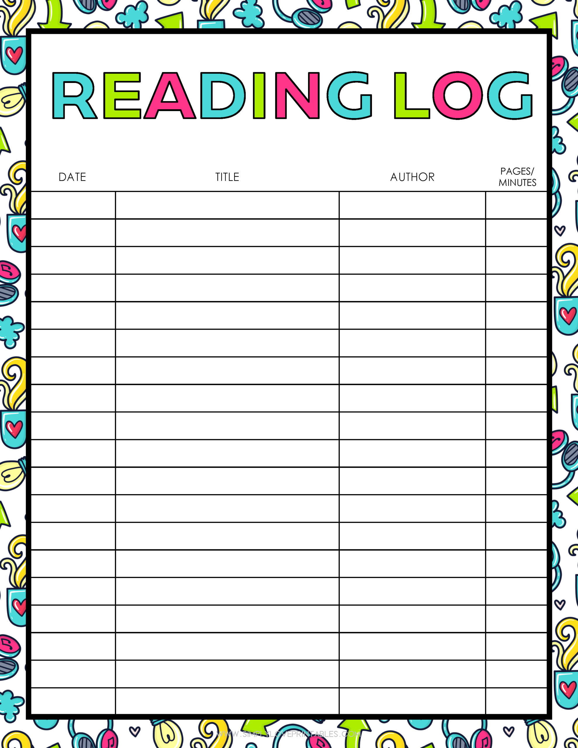 20 Free Printable Reading Logs For Kids | Simply Love Printables with regard to Free Printable Reading Logs For Children