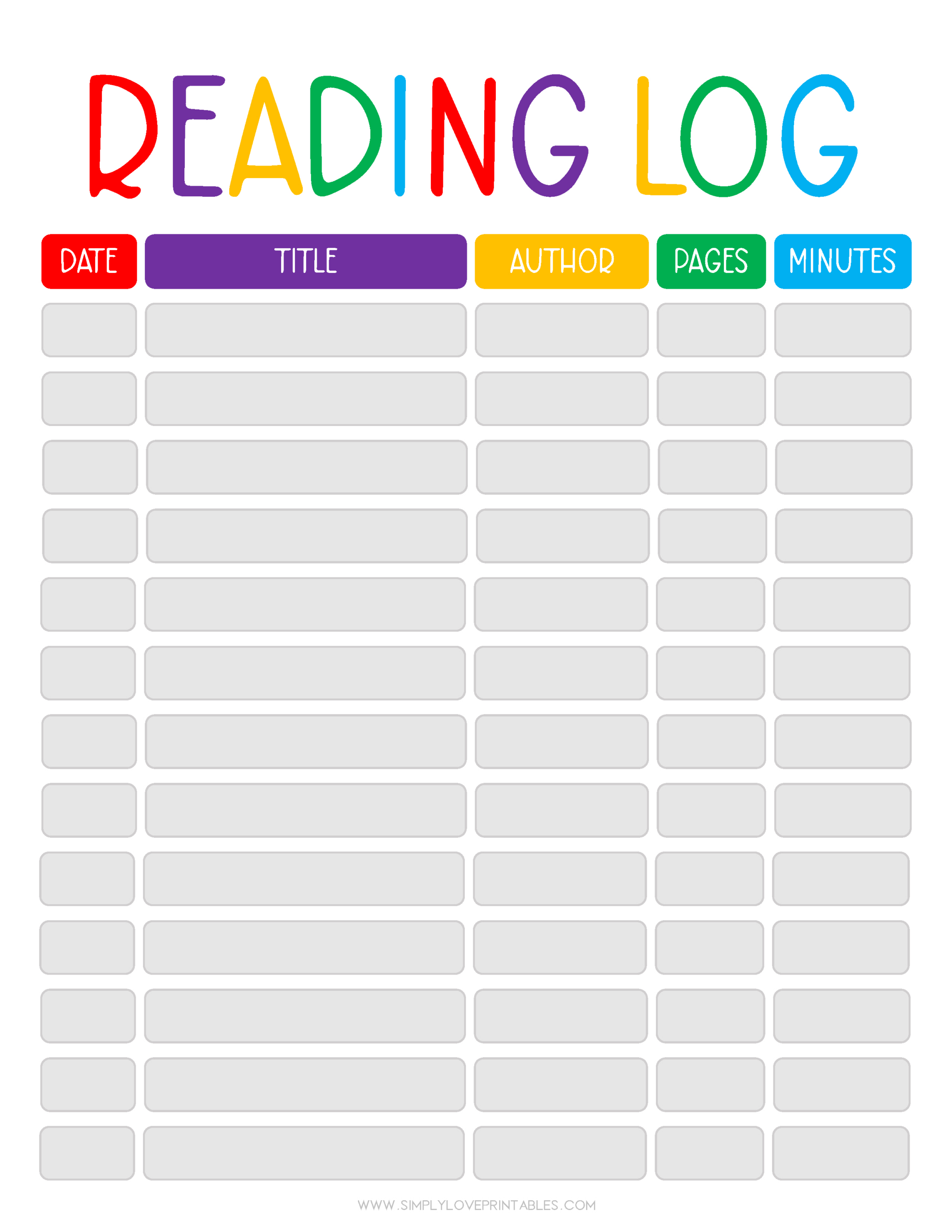 20 Free Printable Reading Logs For Kids | Simply Love Printables within Free Printable Reading Log