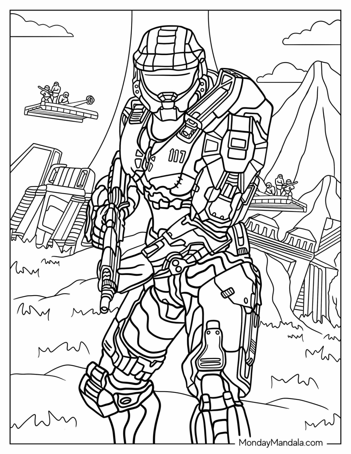 20 Halo Coloring Pages (Free Pdf Printables) in Free Printable Halo Coloring Pages