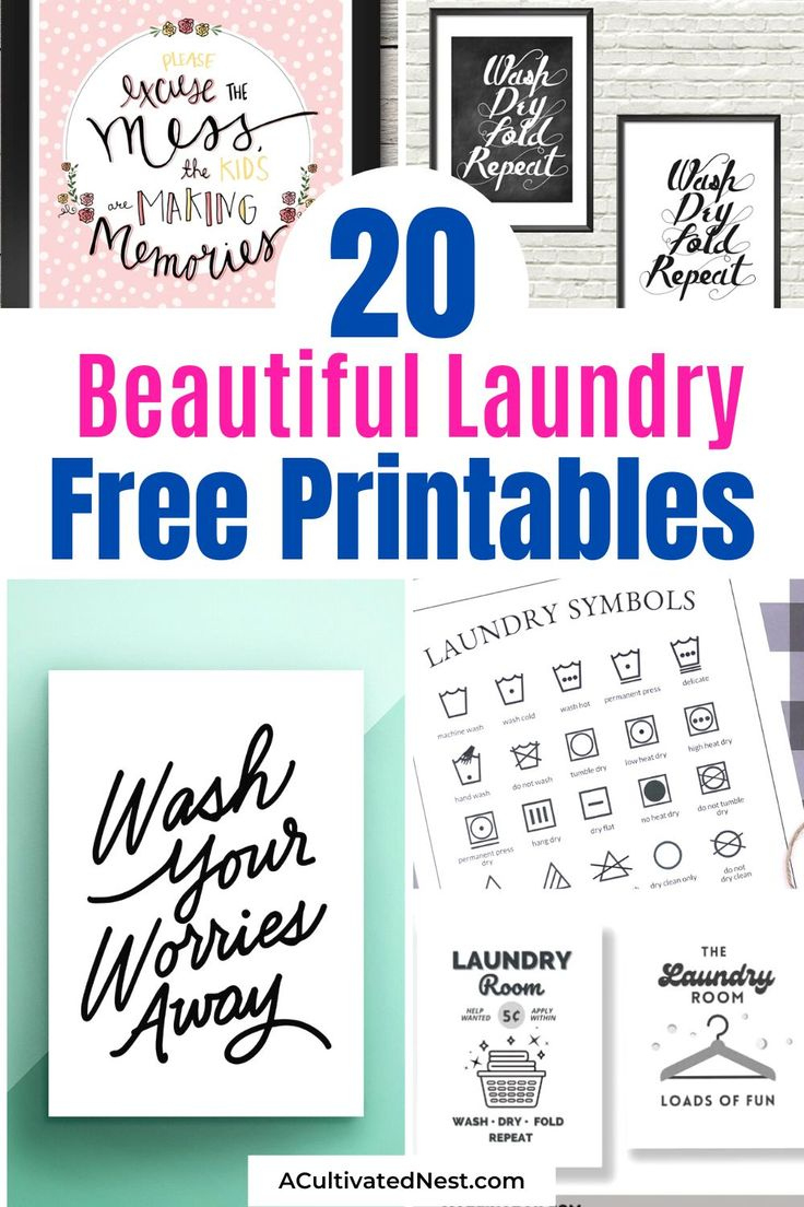 20 Pretty Free Laundry Room Printables- A Cultivated Nest intended for Free Laundry Room Printables