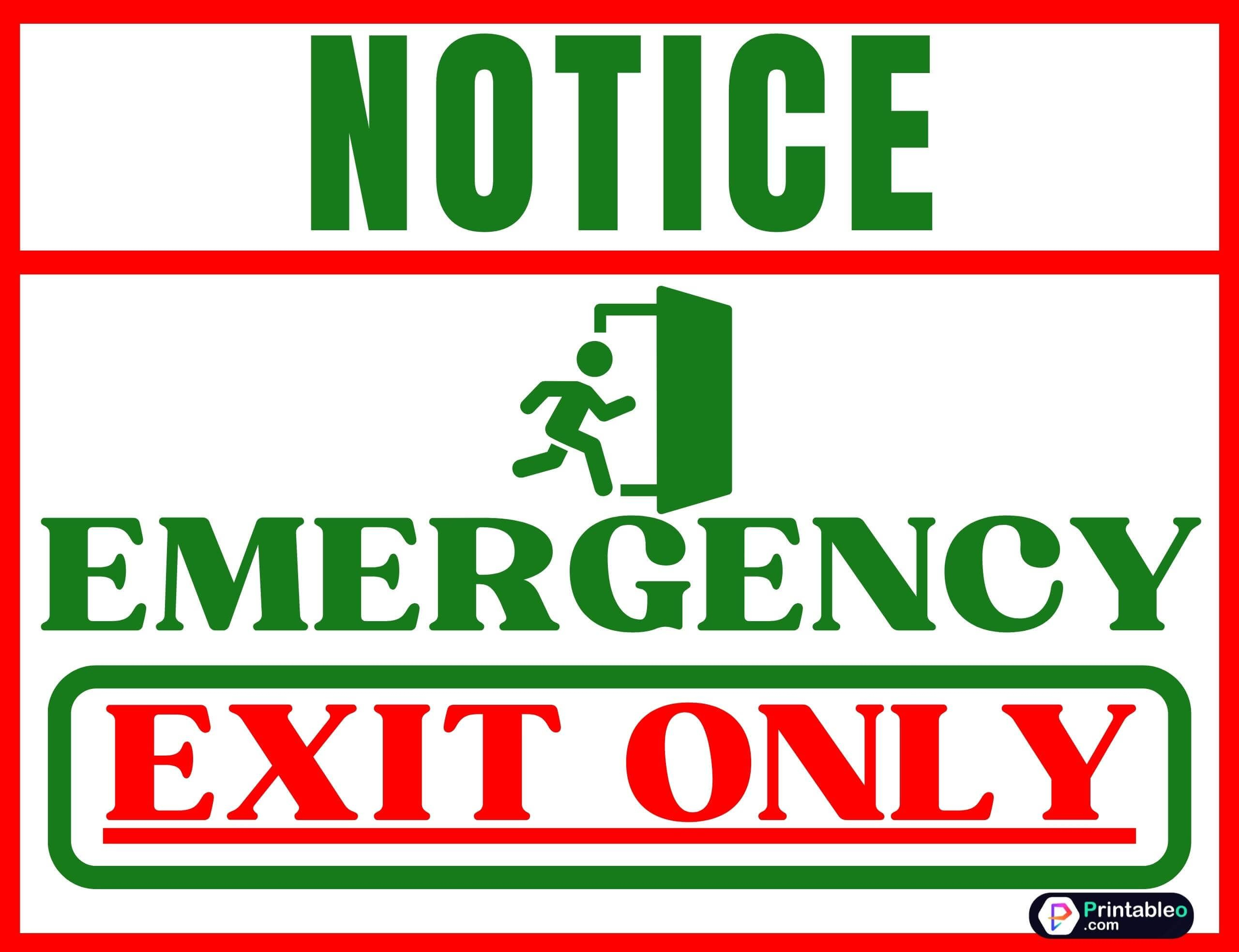 20+ Printable Emergency Exit Sign | Download Free Pdfs | Emergency with Free Printable Emergency Exit Only Signs