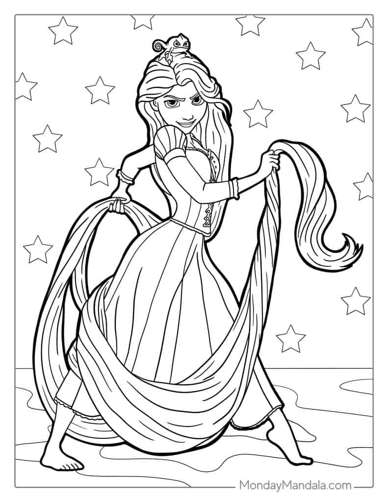 20 Tangled Coloring Pages (Free Pdf Printables) with regard to Free Printable Tangled