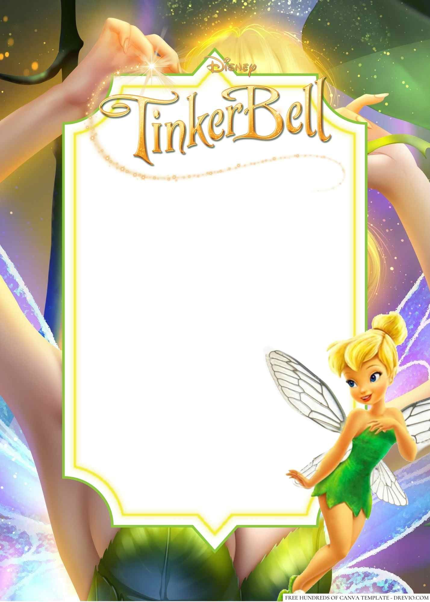 20+ Tinker Bell Canva Birthday Invitation Templates | Tinkerbell inside Free Tinkerbell Printable Birthday Invitations