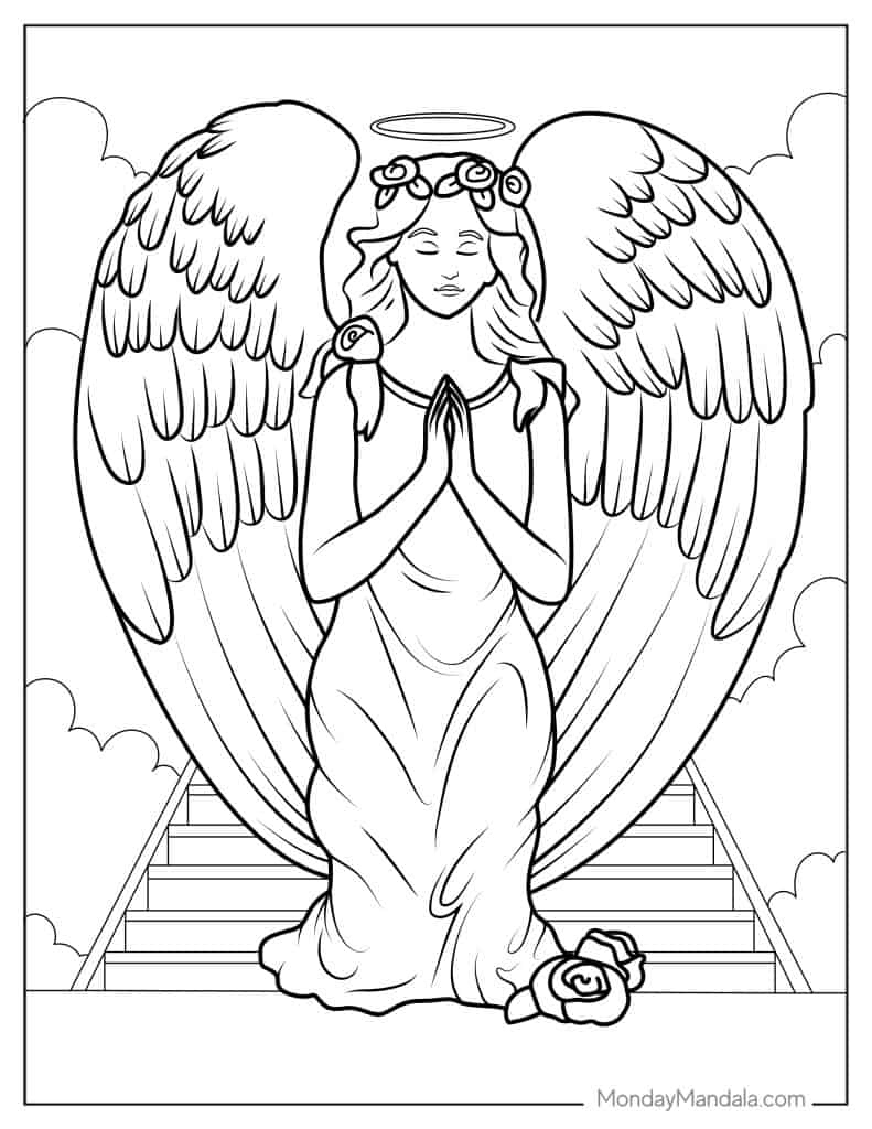 22 Angel Coloring Pages (Free Pdf Printables) with regard to Free Printable Pictures Of Angels