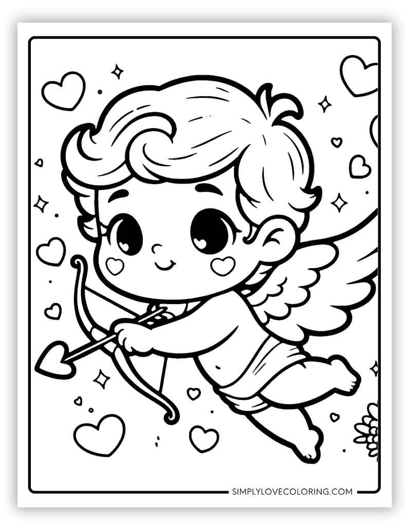 22 Cupid Coloring Pages (Free Pdf Printables) - Simply Love Coloring in Free Printable Pictures of Cupid