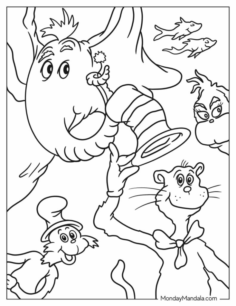 22 Dr. Seuss Coloring Pages (Free Pdf Printables) for Free Printable Dr Seuss Coloring Pages