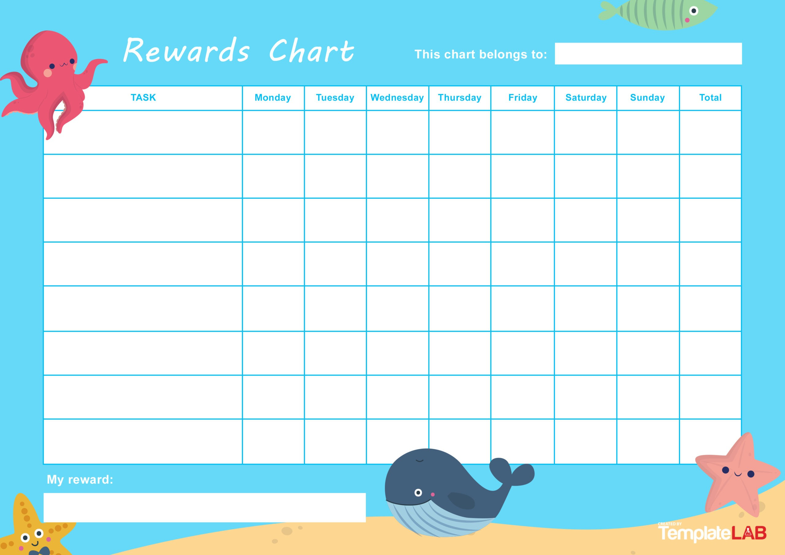 22 Printable Reward Charts For Kids (Pdf, Excel &amp;amp; Word) for Reward Charts For Toddlers Free Printable