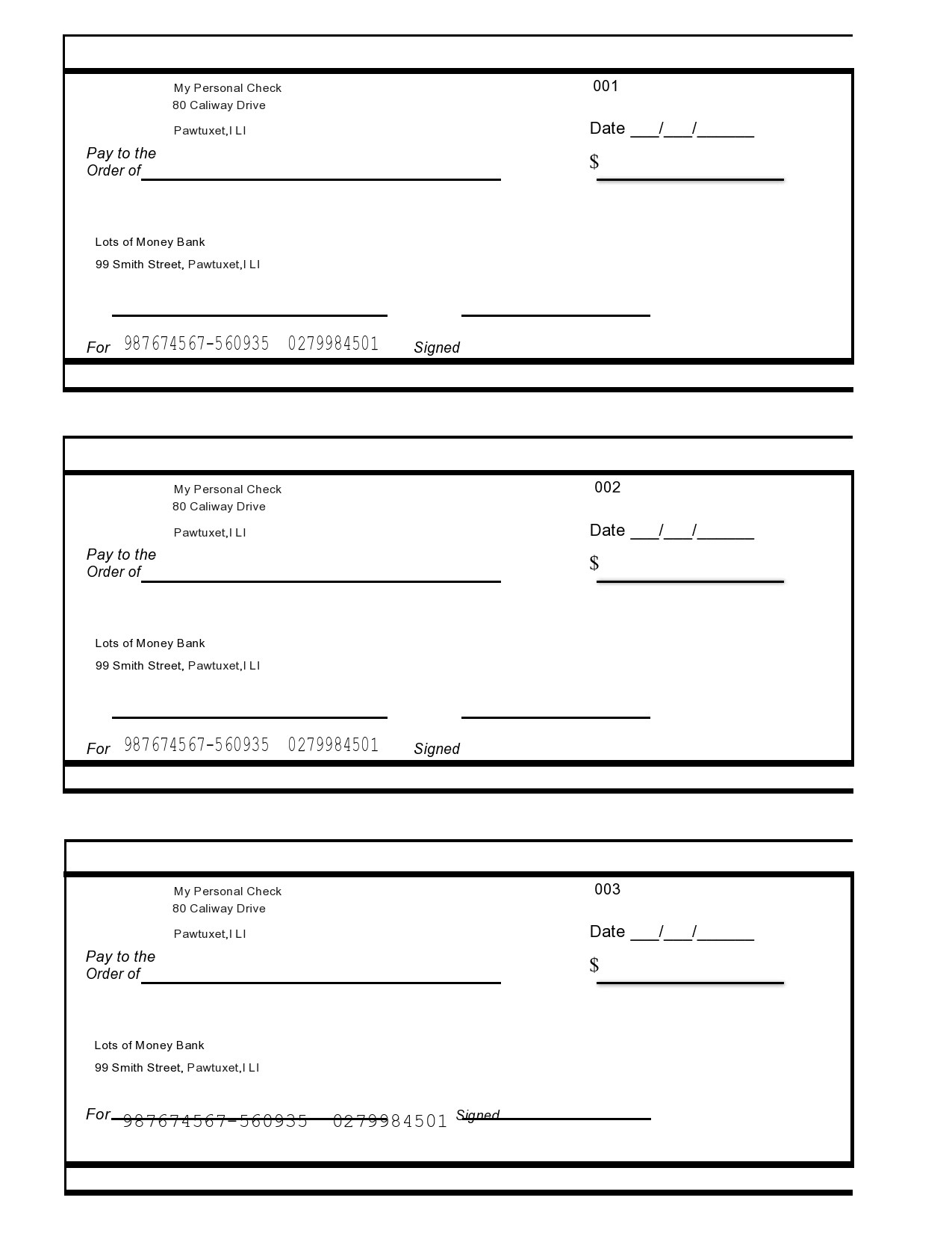 23 Blank Check Templates (Real &amp;amp; Fake) ᐅ Templatelab pertaining to Free Printable Checks Template