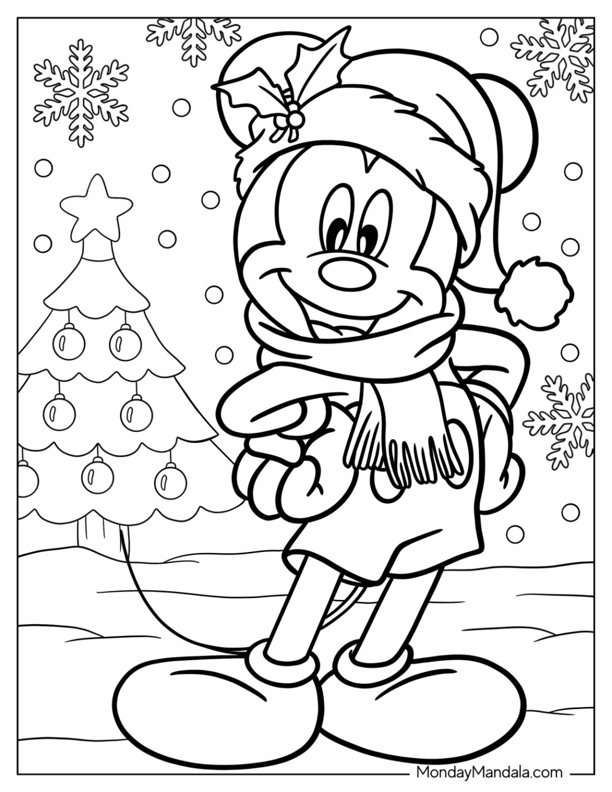 24 Disney Christmas Coloring Pages (Free Pdf Printables) with Free Printable Christmas Cartoon Coloring Pages