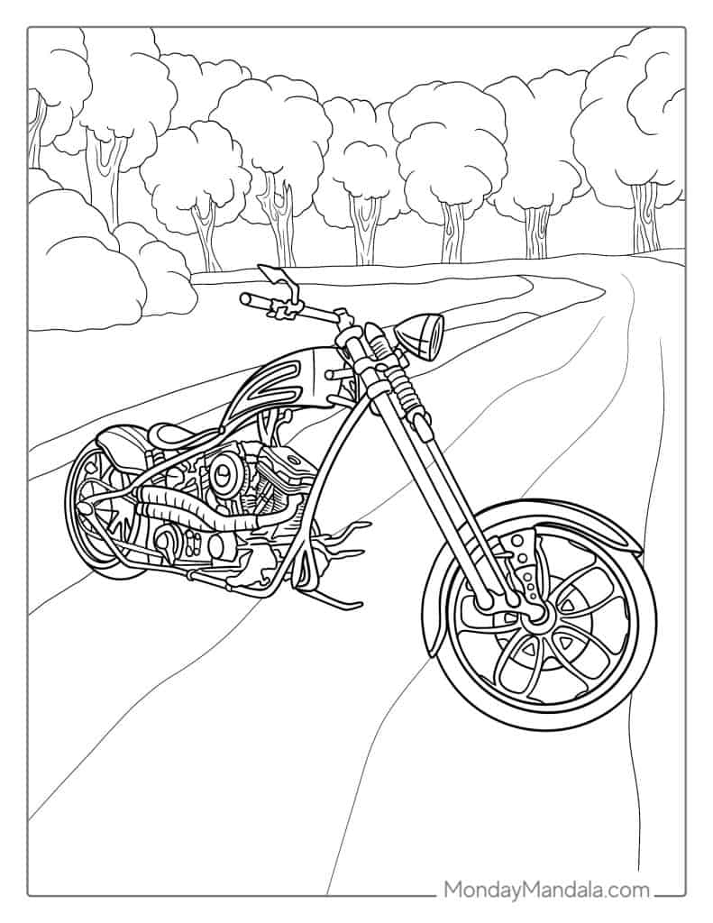 24 Motorcycle Coloring Pages (Free Pdf Printables) with regard to Free Printable Harley Davidson Coloring Pages